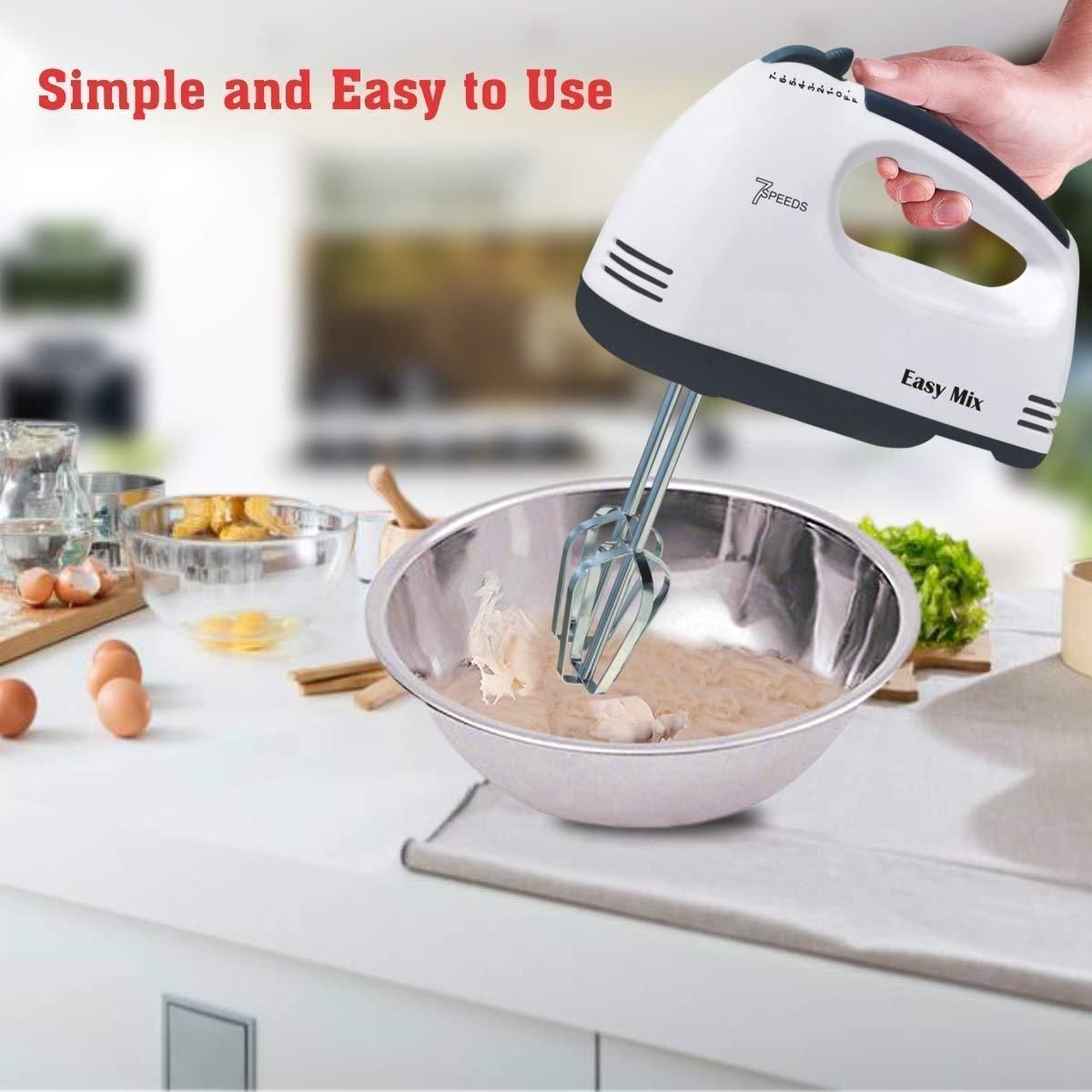 Hand Mixer - 7 Speed Egg Beater with Cream Beater