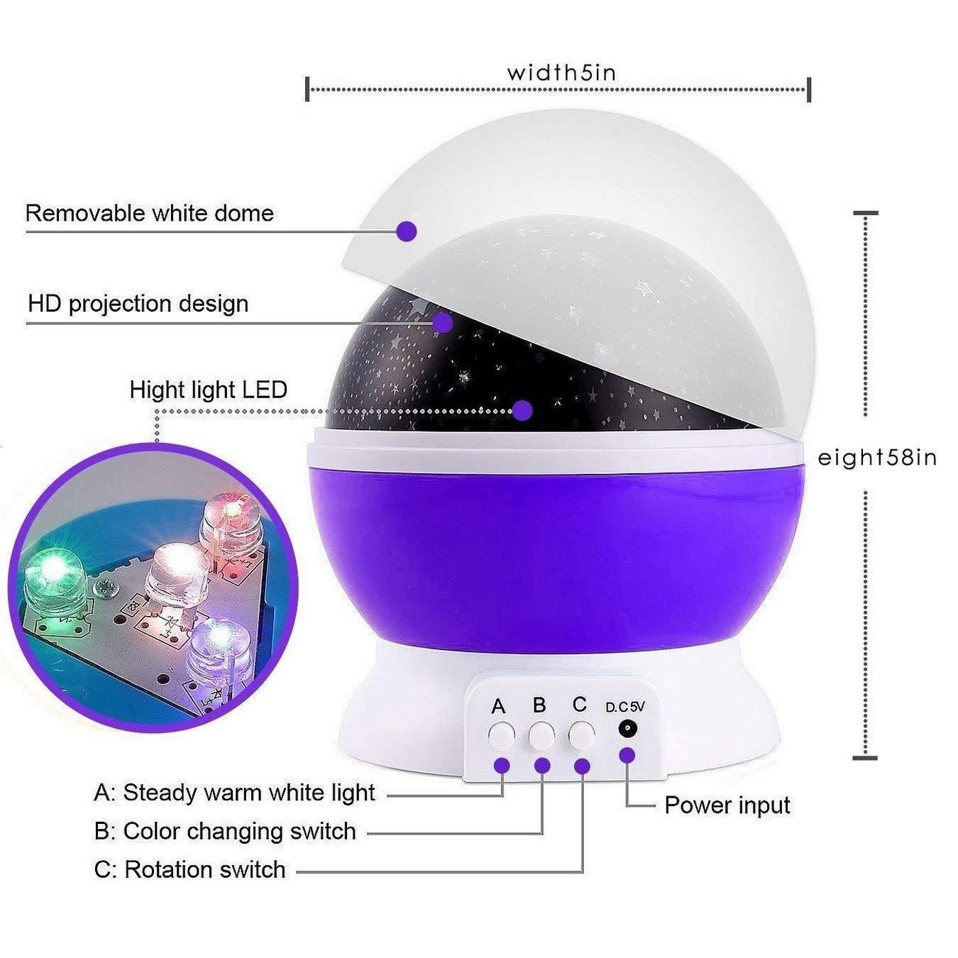 Star Master Rotating 360 Degree Moon Night Light Lamp Projector