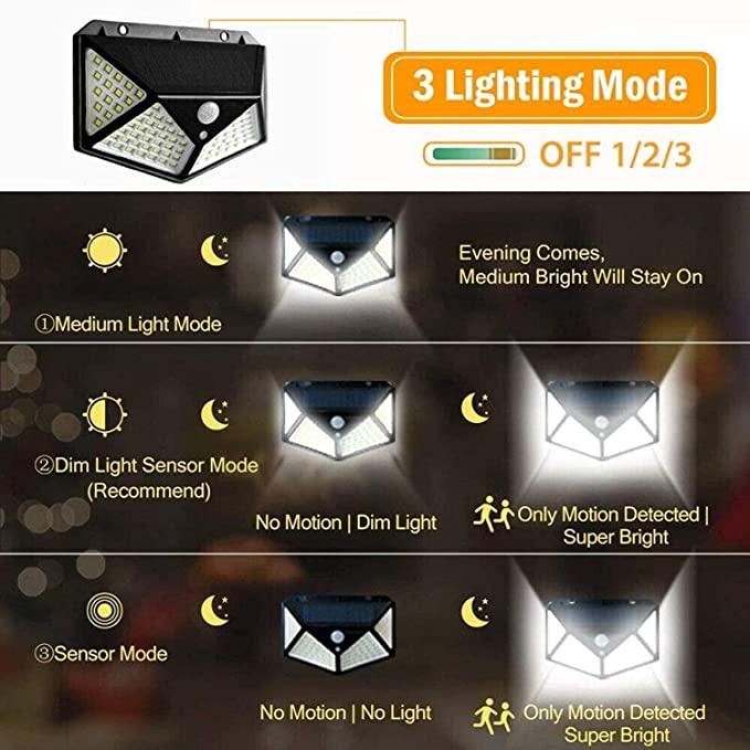 Latest Solar Lights for Garden 100 LED Motion Sensor Security Lamp for Home,Outdoors Pathways | Bright Solar Wireless Security Motion Sensor