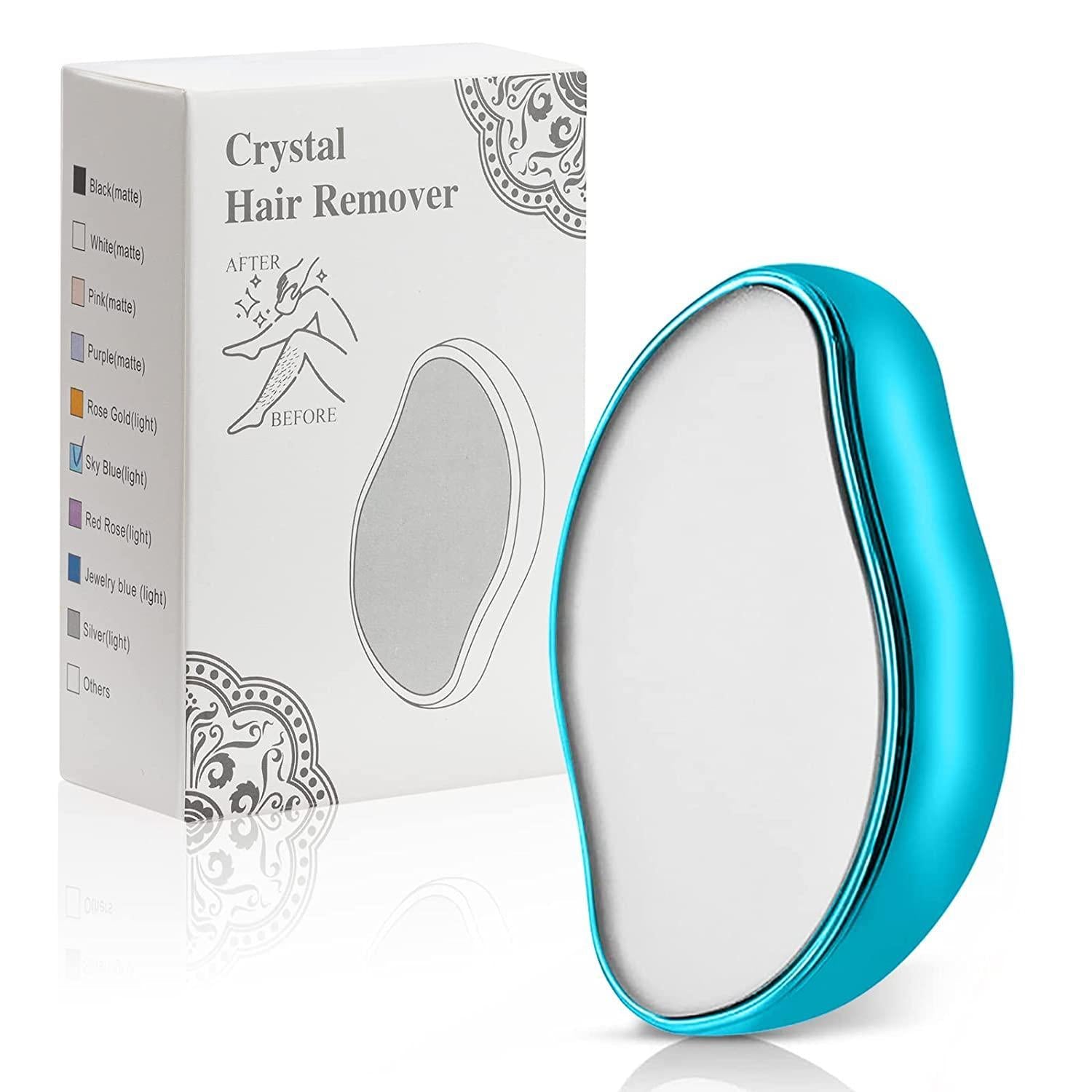 Crystal Hair Eraser for Women and Men, Magic Crystal Hair Remover Painless Exfoliation Hair Removal Tool for Arms Legs Back, Washable Crystal Epilator Without Shaving for Smooth Skin Gifts