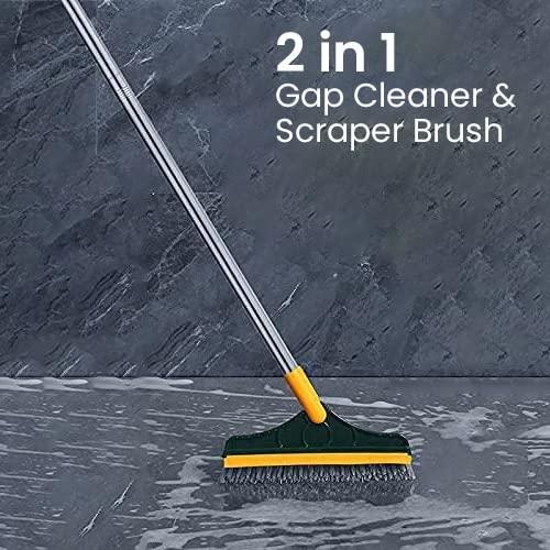 Long Handle 120 Rotating Bathroom/Kitchen/Multifunctional Cleaning Brush with Wiper 2 in 1 Tiles