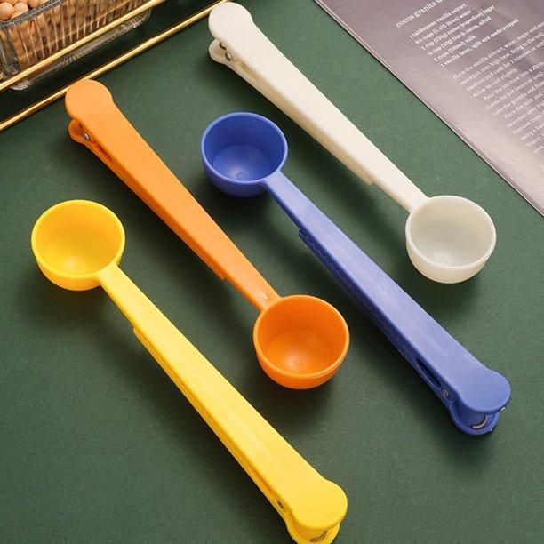 Spoon Clip-Clip Spoon Ergonomic 2-in-1 Plastic Coffee Spoon Sealing Bag Clip Kitchen Tools Buy 1 Get 1