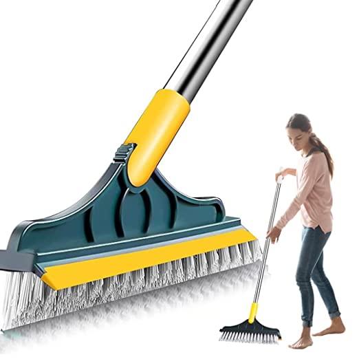 Long Handle 120 Rotating Bathroom/Kitchen/Multifunctional Cleaning Brush with Wiper 2 in 1 Tiles