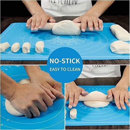 Silicone Fondant Rolling Mat Non-Stick Reusable Pastry Fondant Dough Roti Chapati Rolling Baking Sheet Mat with Measurements