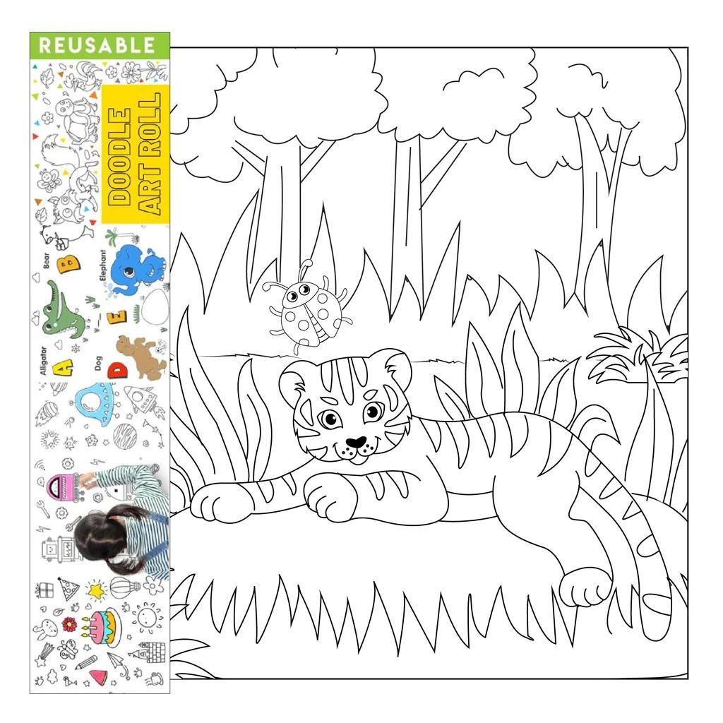 Jungle-Inspired Reusable Doodle Art Roll