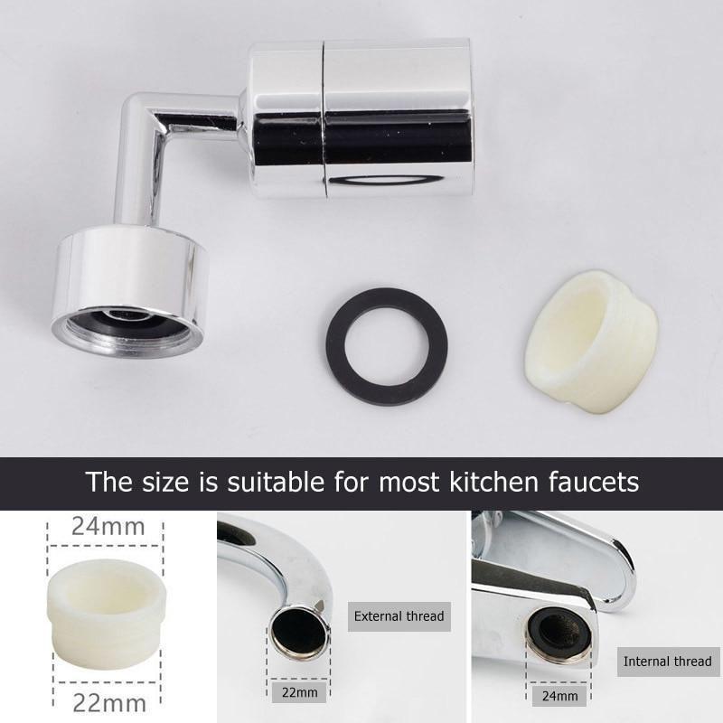 Filter Faucet -Kitchen 720 Rotatable Splash Filter Faucet Sprayer Head Flexible Bathroom Tap Extender